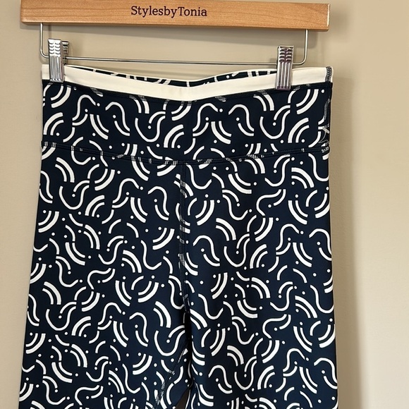 Johnny Was Calme Leggings Endurance High Waist Navy Blue and White Sz M NEW - Picture 2 of 10